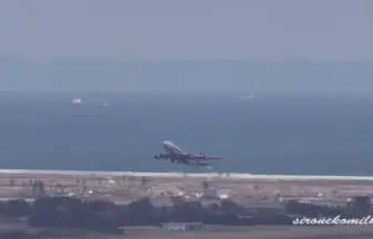仙台空港から離陸 全日本空輸 ボーイング747心の翼プロジェクト卒業フライト
