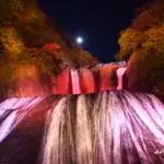 日本三名瀑 袋田の滝 幻想的な紅葉ライトアップ 2014