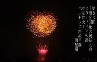 土浦全国花火競技大会 スターマイン競技の部「ペルセウス座流星群～流星嵐～」糸井火工