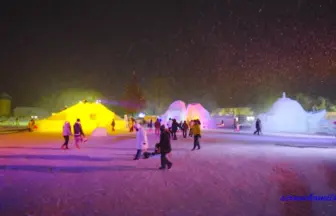 小岩井農場まきば園 いわて雪まつり 2014 大雪像ライトアップ