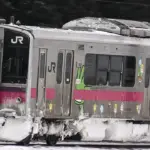 奥羽本線 701系電車 もやしもんラッピング電車&小さな美術館ラッピング電車