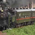 真岡鐵道 C11形蒸気機関車325号機 SLもおか 大勢のギャラリーが集まる道の駅もてぎ前走行