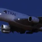世界の航空機 タイ国際航空 エアバスA380着陸シーン