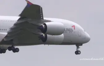 成田国際空港 アシアナ航空 世界最大旅客機エアバスA380の離着陸