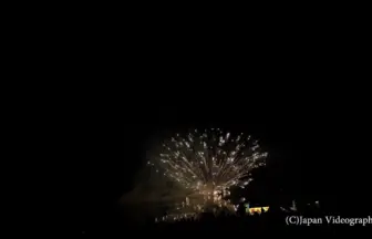 4K UHD 2016年 田瀬湖湖水まつり 水・空中花火大会 第3部 清流田瀬子ども太鼓コラボ花火