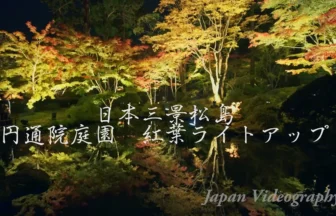 4K UHD 2017年 日本三景松島 円通院庭園 色鮮やかに輝く紅葉ライトアップ