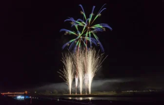 4K UHD 2018年 大石田まつり最上川花火大会 創造花火 ROCKET DIVE - hide