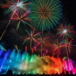 4K UHD 2017年 神明の花火大会 虹グラデーションが凄い！感動のフィナーレ